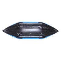 Kayak gonflable Hypalon K-Air 300 bleu Aquadesign — fond noir, dessous coque anti-abrasion