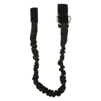 Leash de gilet de sauvetage noir élastique tressé avec boucle inox et scratch de fixation Aquadesign