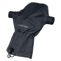Manchons kayak Bounter gris anthracite, vue 3/4 cordon de serrage visible Aquadesign