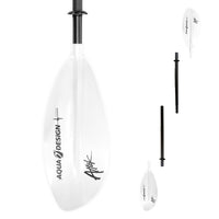 Pagaie double 4 parties Attak 4 blanche – pale ovale studio face + 3 vues pack démontables Aquadesign