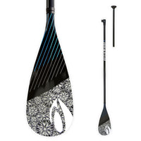 Pagaïe SUP Aura 2 carbone noire 2 parties, pale motif floral, pack démonté, Aquadesign