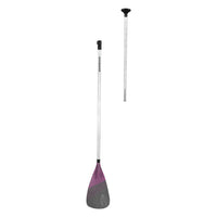 Pagaie SUP Instinct rose Aquadesign — pagaie montée et manche séparé côte à côte, tige blanche