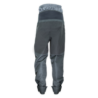 Pantalon étanche Hiptech Pant gris Aquadesign, vue de dos avec bas de jambe étanche noir
