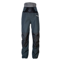 Pantalon étanche Hiptech Pant gris anthracite Aquadesign, vue de face avec ceinture néoprène