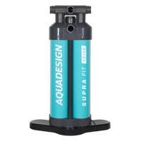 Pompe SUP Suprafit Aquadesign turquoise sans poignée, cylindres double 1.2L vue face, base noire