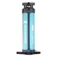Pompe Suprafit 2x1.8L turquoise sans poignées face, corps double cylindre, SUP paddle Aquadesign