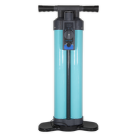 Pompe triple action Suprafit turquoise vue dos, manomètre pression bleu, 29 PSI Aquadesign