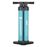 Pompe triple action Suprafit 2x1.8L turquoise face avant avec poignées, 29 PSI, SUP paddle Aquadesign
