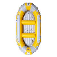 Raft Avanti 340 jaune et gris, vue dessus seule, 2 bancs et plancher gonflable, Aquadesign
