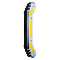 Raft Avanti 340 jaune, vue latérale seule fond blanc, protection caoutchouc noire, Aquadesign