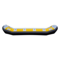 Raft Aquadesign Avanti 420 jaune profil lateral, tubulaire gonflable riviere 8 places