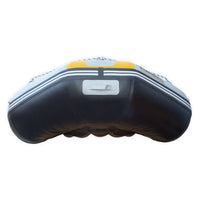 Raft Avanti 445 jaune, vue proue face avant, protection caoutchouc noire, Aquadesign