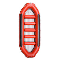 Raft Avanti 540 rouge Aquadesign — vue du dessus studio avec 5 traverses gonflables