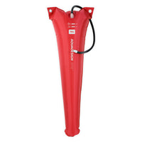 Réserve de flottabilité 16L rouge Aquadesign, profil allongé gonflé avec tuyau de gonflage noir