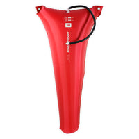 Réserve de flottabilité Aquadesign 40L rouge avec ailettes vue de face fond blanc