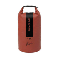 Sac étanche Koa 10L terracotta Aquadesign – vue face, fermeture roll-top et clip
