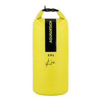 Sac étanche Koa 25L lime jaune fluo, vue de face sur fond blanc — Aquadesign