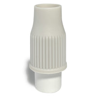 Valve embout de réserve de flottabilité Aquadesign blanche, vue de face verticale corps strié