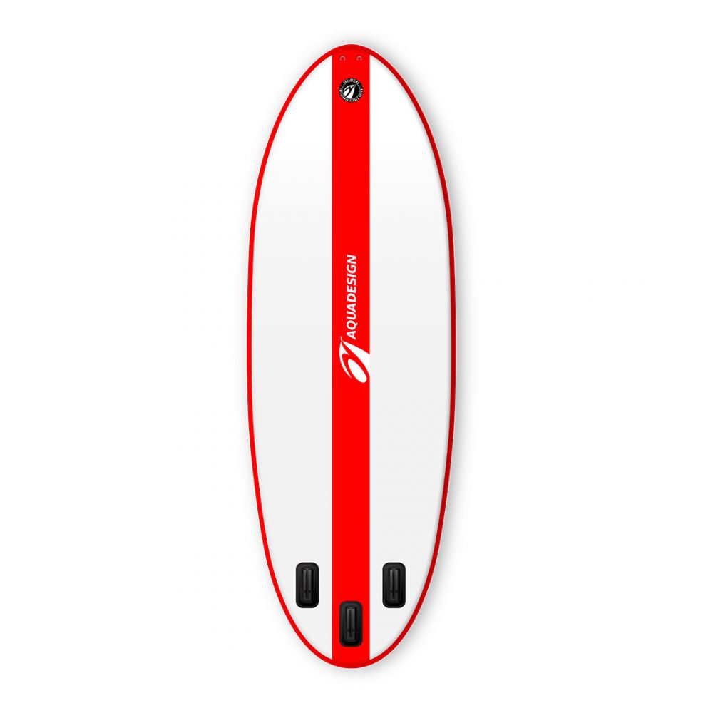 STAND UP PADDLE BOARD INFLATABLE GIANT PVC MEGACRAFT 15'1 AQUADESIGN BACK VIEW RED
