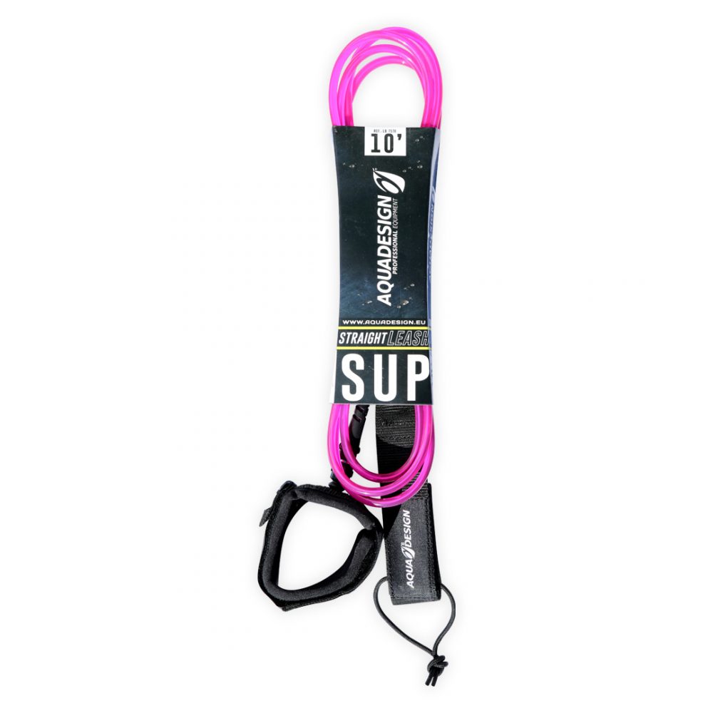 10' Pink Leash Strait (straight) for Stand Up Paddle Board or Surf.
