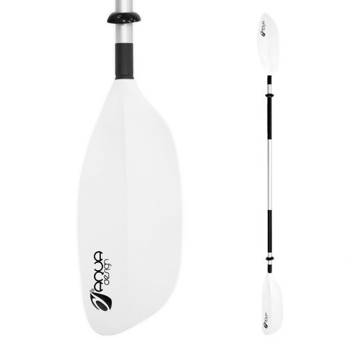 Double kayak wite paddle 1 parts white aluminum fiber polypropylene paddle