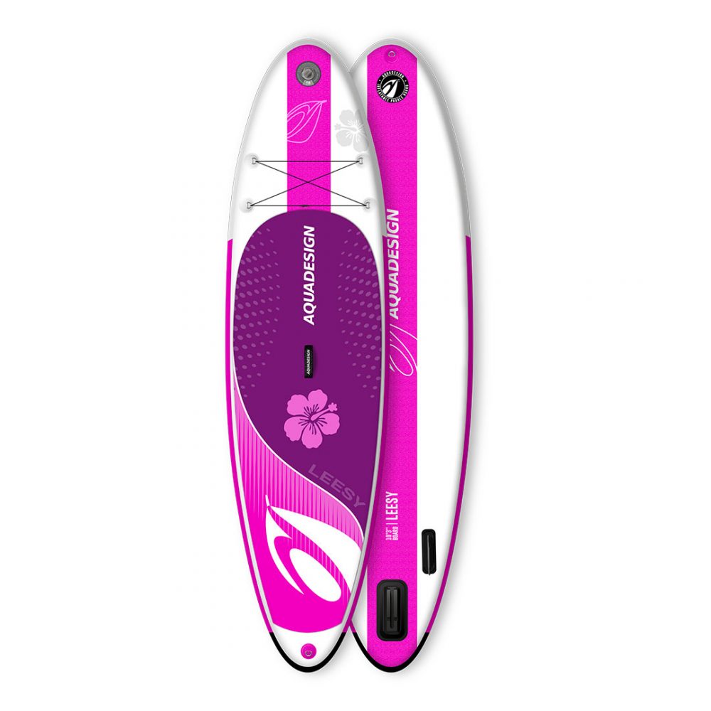 STAND UP PADDLE BOARD INFLATABLE PVC LEESY AQUADESIGN FRONT AND BACK VIEW