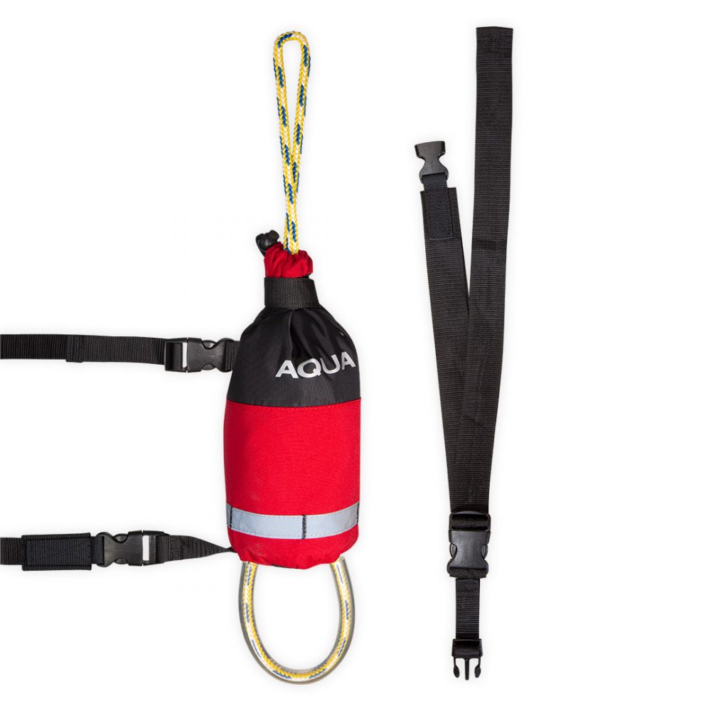 Safety rope with belt 20 meters red canoe kayak rafting