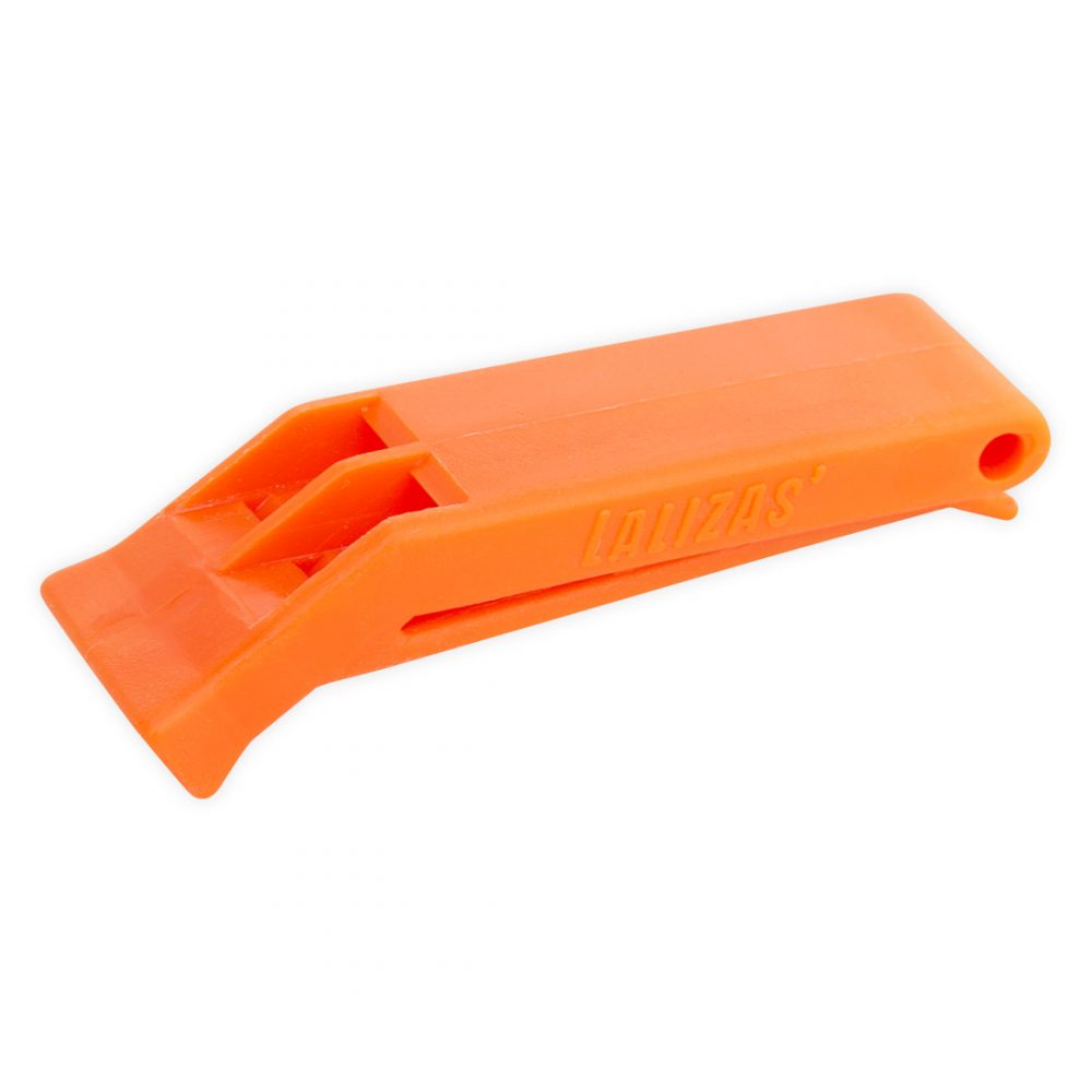 Safety whistle for vest. Corner view