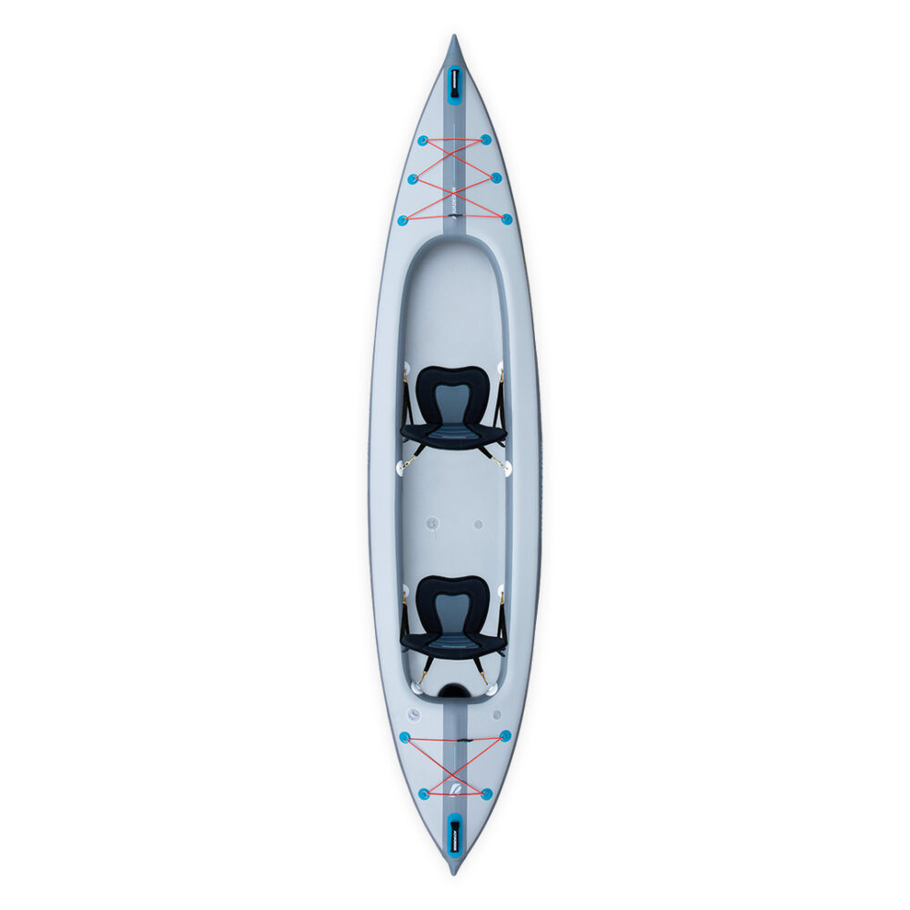 Wild full dropstitch Aquadesign inflatable kayak in 425 version two seats front view