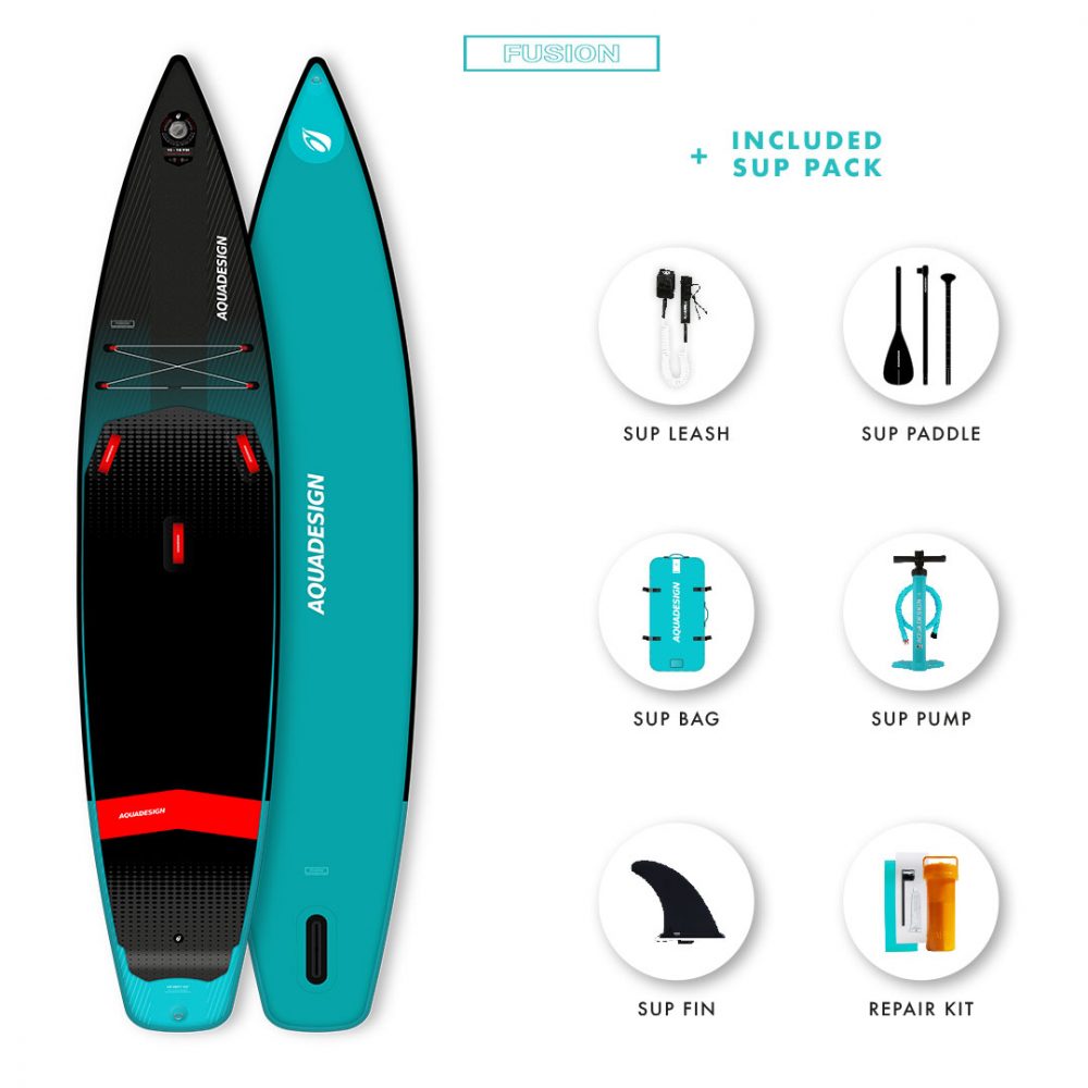 SUP Gonflable Air swift Aquadesign - Technologie Fusion Dropstitch vitesse et stabilité- Pack complet web spécial Stand Up Paddle Board.