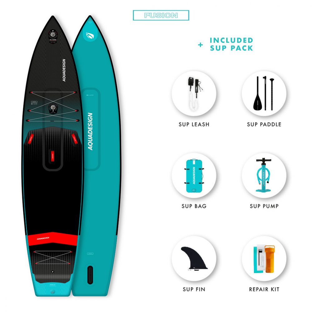 Inflatable SUP Trekker Aquadesign - Fusion Dropstitch Technology speed and stability - Complete web pack special Stand Up Paddle Board